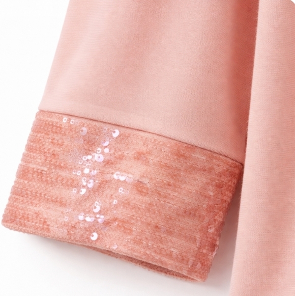 Cleo | Blush Pink Sequin Trim Cardigan NWT - Picture 4 of 9